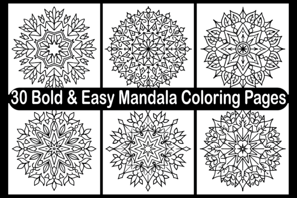30 Bold Easy Mandala Coloring Pages for Creative Projects