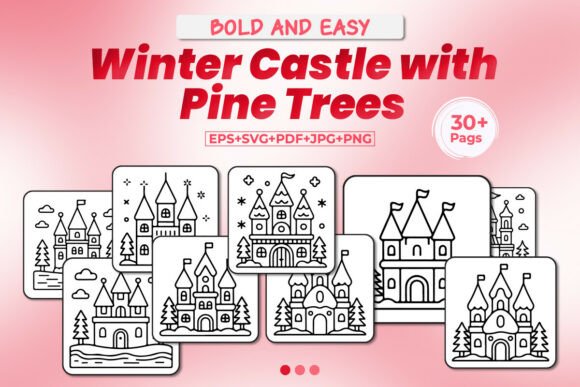 A Bold Graphic Set for Winter-Themed Crafts & Coloring Pages