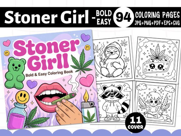 A Bold Graphics Review for Crafters: The Stoner Girl Coloring Book