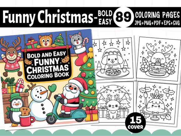 A Brand Designer's Take on Bold Easy Funny Christmas Coloring Graphics