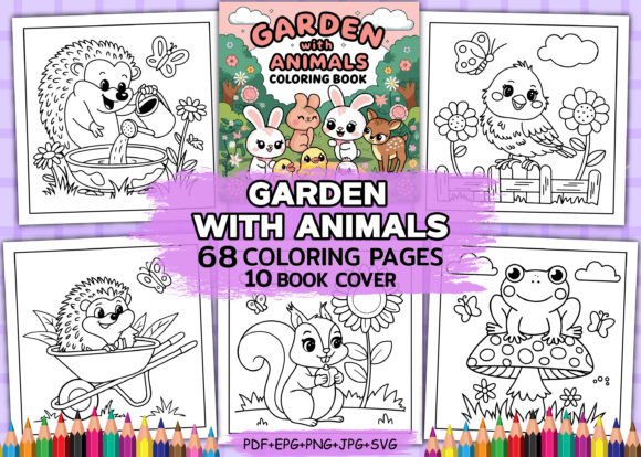 Adults Garden with Animals Coloring Book: A Creative Graphics Asset