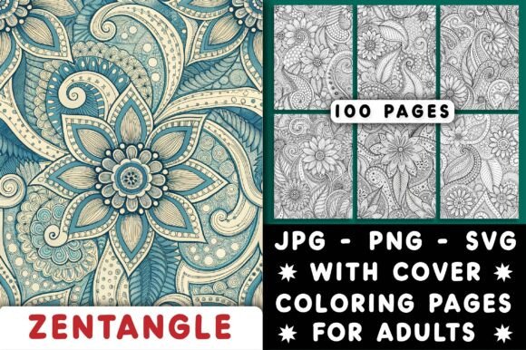 Adults Zentangle Coloring Pages: A Graphic Asset for Creative Marketers