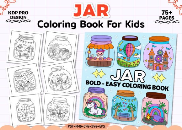 Bold and Easy Jar Coloring Book Pages