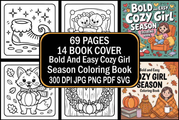 Bold Cozy Girl Season Graphics for Branding & Content