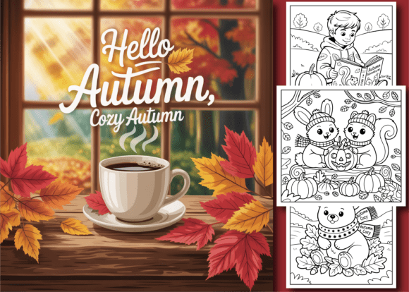 Cozy Autumn Bold and Easy Coloring Pages Amp