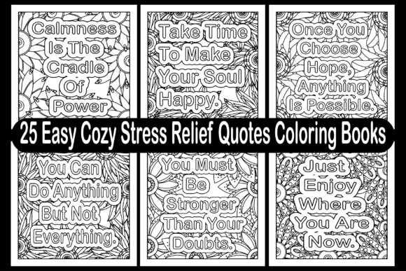Easy Cozy Stress Relief Coloring Books: Graphics for Branded Serenity