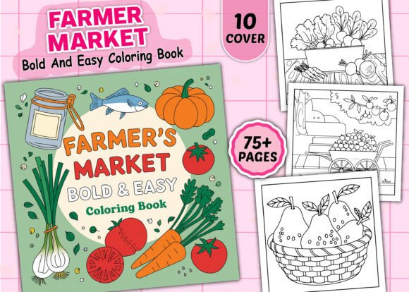 Farmer Market Bold Easy Coloring Pages: A Crafty Gem