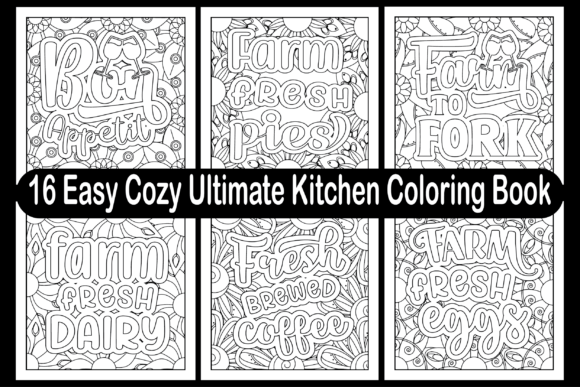 Graphic Assets for Cozy Kitchen Coloring Pages