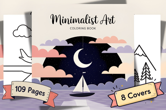 Minimalist Art Coloring Pages: A Graphic Design Asset