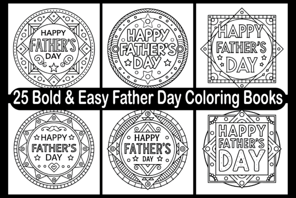 Review: 25 Bold Easy Father Day Coloring Books for Graphics