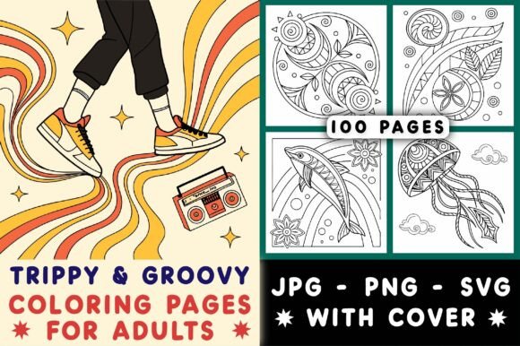 Trippy Groovy Coloring Pages for Adults